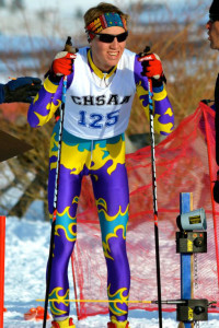 Ben Belinski gets ready to race in the state Nordic meet.