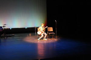 Second place winner Sean Patterson played guitar and sang, to win himself Theater Aspen Tickets.  