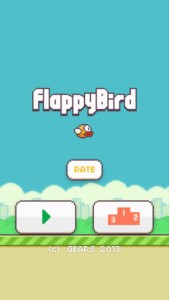 The Cover art for the famous Flappy Bird app. 