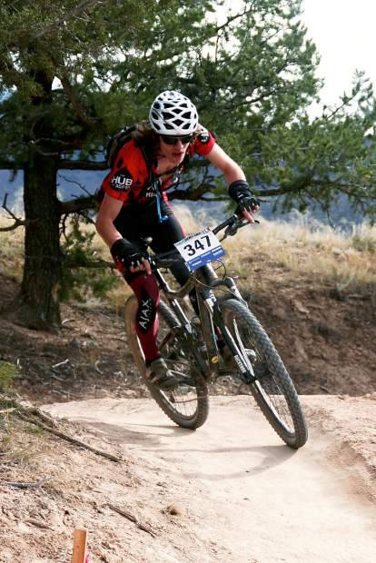 Senior Callahan competes in a mountain biking race this past year.
