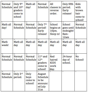 AHS Releases Simplified Schedule for July 2014