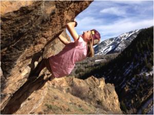 Beidleman doing “just another daily activity” as she climbed the Red Butte with Junior Sonya Padden. 