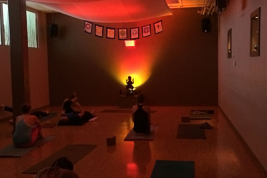 The King Yoga studio before a class begins
