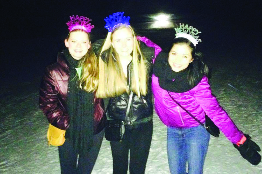 AHS seniors Bentley Rager, Gaby Magana, and Marie Wolf rang in the New Year by watching fireworks in Wagner Park and spending time with good friends. 