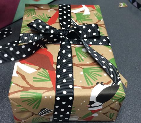 One of the many gifts senior Piper Hanill wrapped at Pitkin County Dry Goods before the holidays.