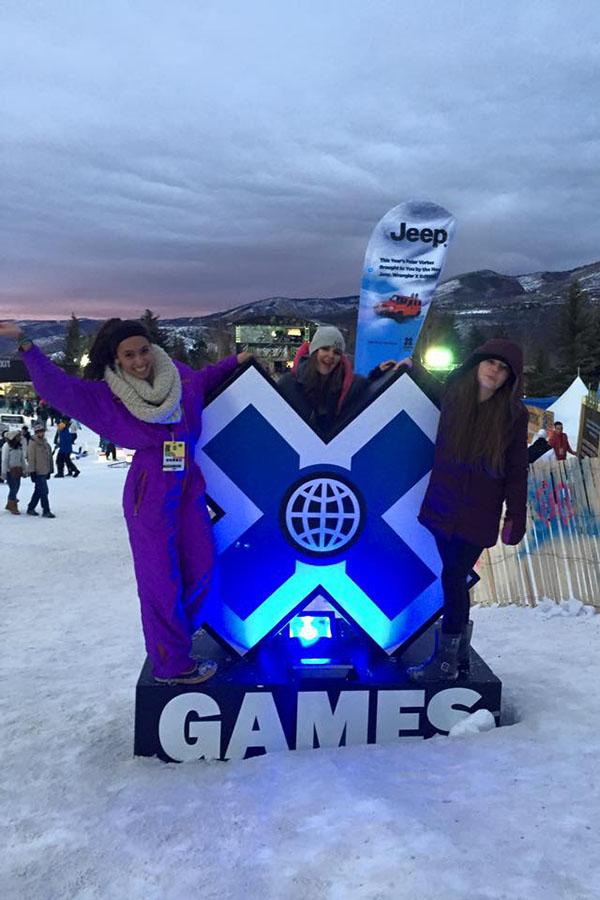 Graciela Robertson (left) enjoys time off from her internship at X Games