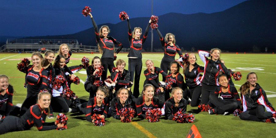 AHS dance team poses at the first football game. 