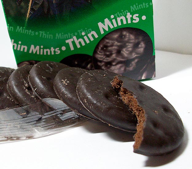 The classic thin mint, fresh and minty chocolate.