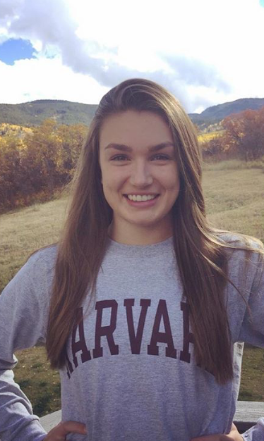 Kennidy+Quist+posing+in+her+Harvard+clothing+to+announce+her+acceptance.+
