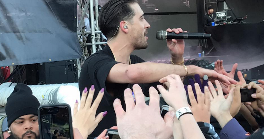 G-Eazy interacting with the crowd. 