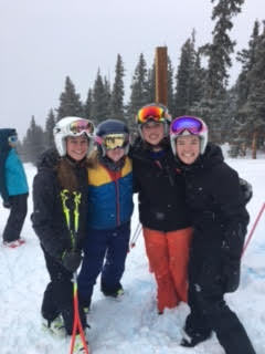 AHS girls, at the top of the course at Ski Cooper.