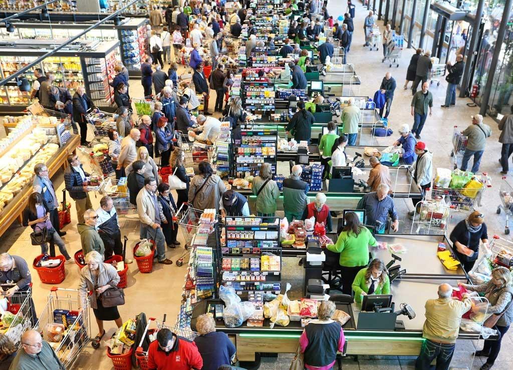 Crickets chirp as a the last of the locals shop for groceries in City Market.