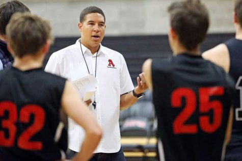 Coach Alex Schrempf with AHS players