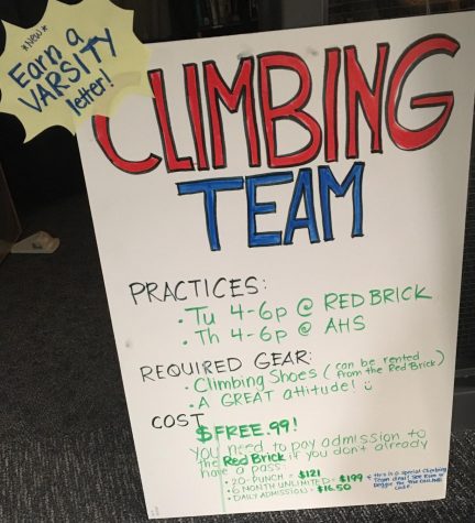 AHS Climbing Team schedule and information