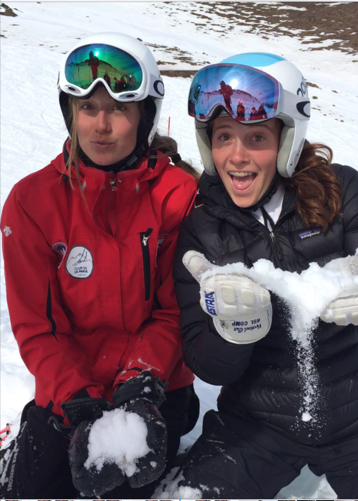 Teammates Carolina Jimenez and Meagan Olson are both new to AVSC. They are pictured at La Parva, Jimenez’s home mountain, last fall.
