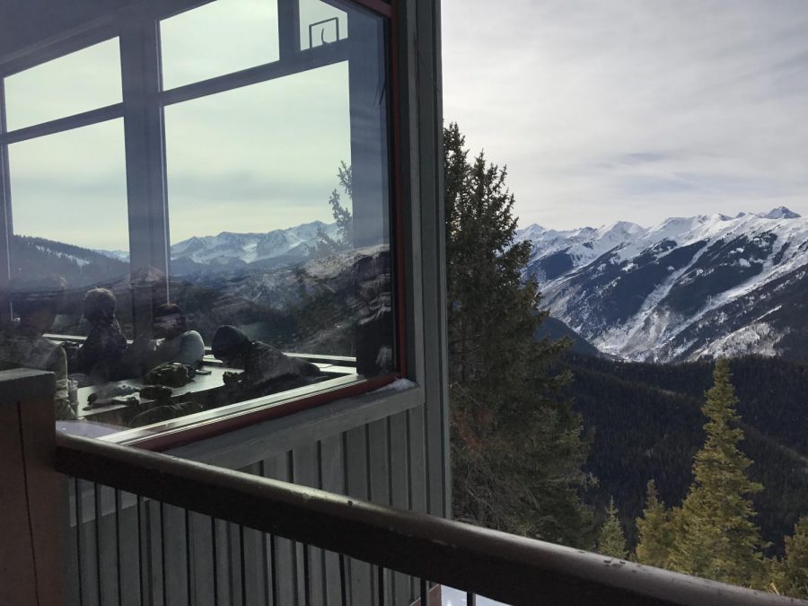 The view from the Aspen Mountain Sundeck this winter.
