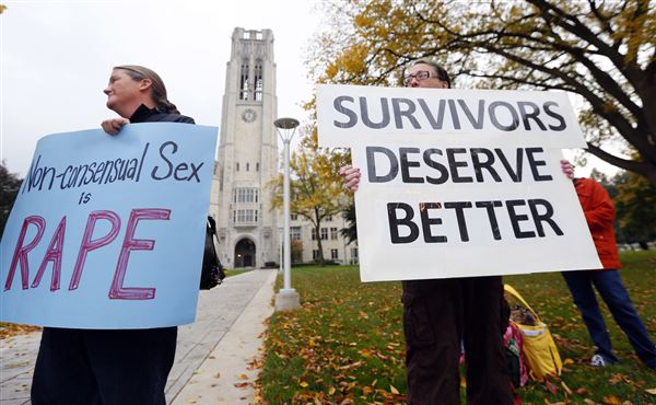 Students at University of Texas held a rally protesting societys expansion of rape culture. 