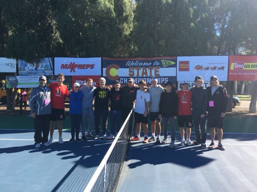 AHS Boys Tennis Team after State Championships in Pueblo, Colorado.