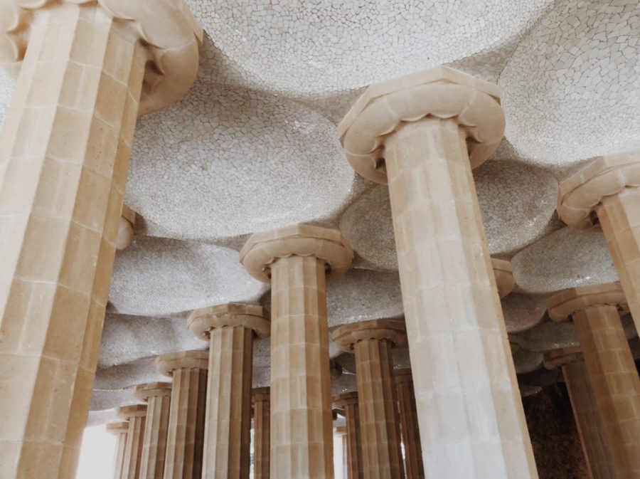 Barcelona, Spain.
The ceiling of one of Antoni Gaudi's famous structures in Park Guell. The group toured the entire Park Guell on our first day in Barcelona.