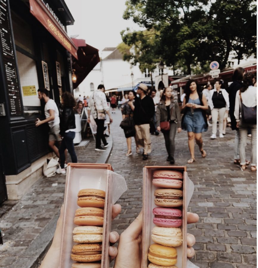 Paris, France.
Macaroons and the streets of Paris while we walked to dinner in our second night in Paris.