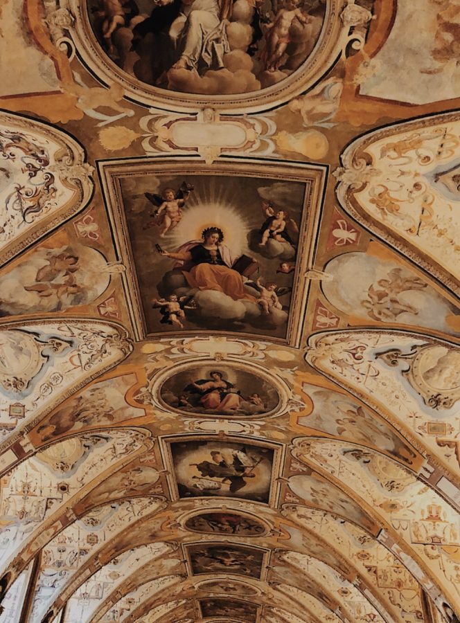 Munchen, Germany.
The ceiling of room in a museum in Munchen, where people took the ceiling of a decayed castle and incorporated it into an art exhibit.