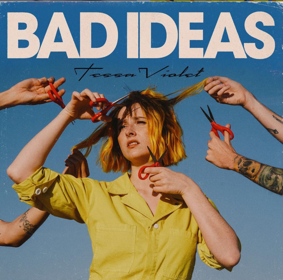 A promotional picture of the Bad Ideas music video posted by Tessa Violet. 