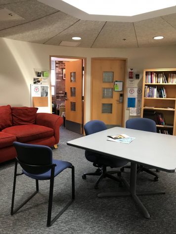 The counselors offices during a rare occasion when there's not students waiting outside.