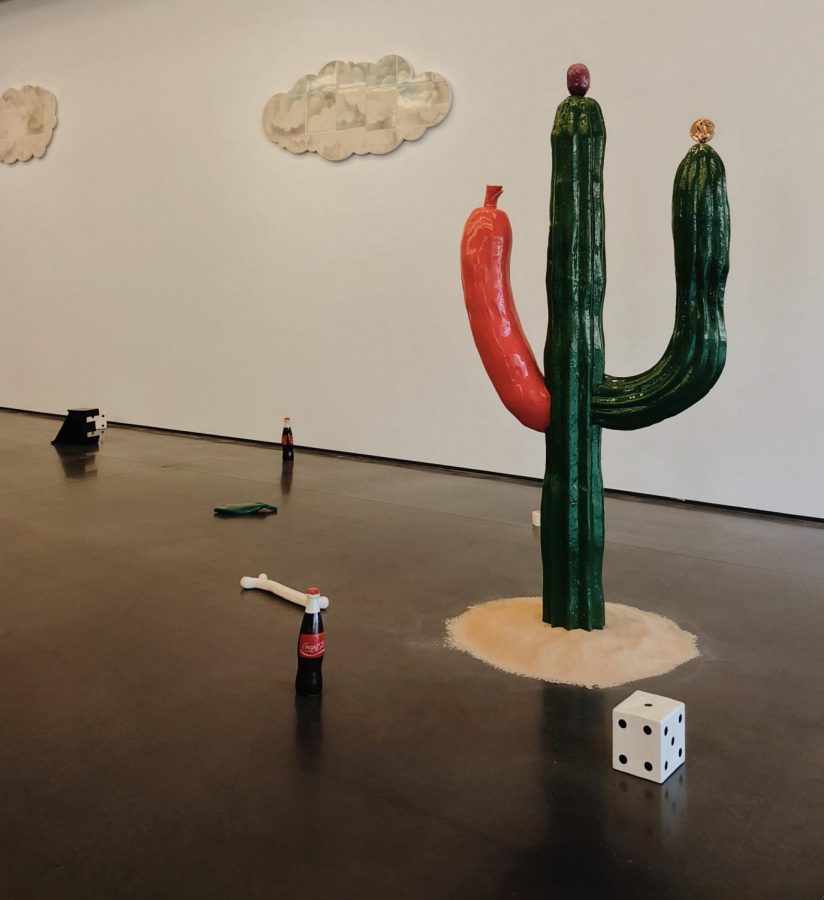 Cactus, dice, bone, leaf, and Coke bottle sculptures featured at the Gabriel Rico: The Discipline of the Cave exhibit at the Aspen Art Museum.