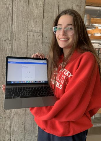 AHS sophomore Riley Rushing, shows a Google donation to wildfire relief.