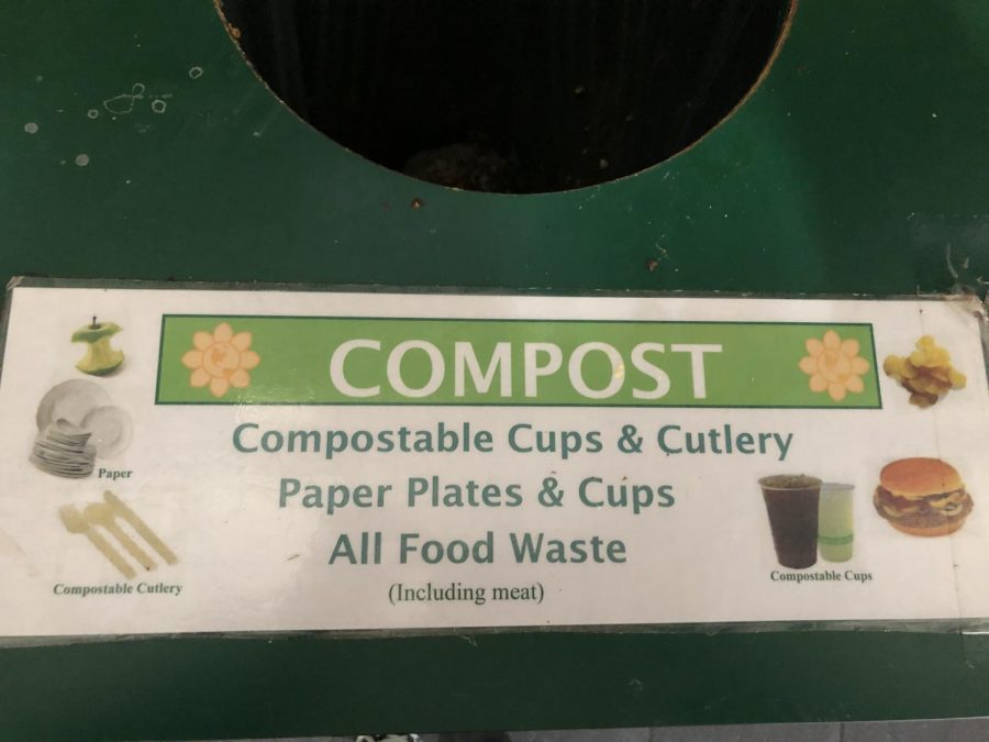 Compost receptacle in the commons shown