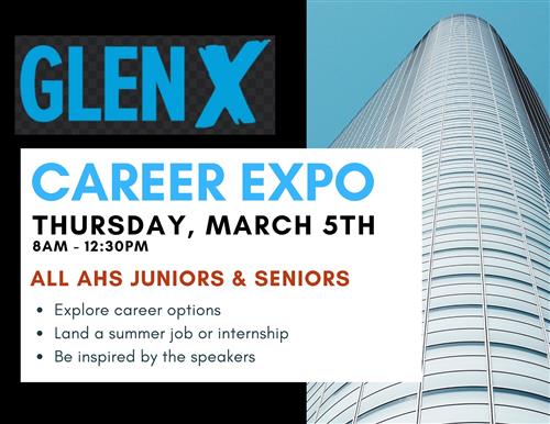 The Glen X Career Expo will take place on Thursday, March 5th at Glenwood High School