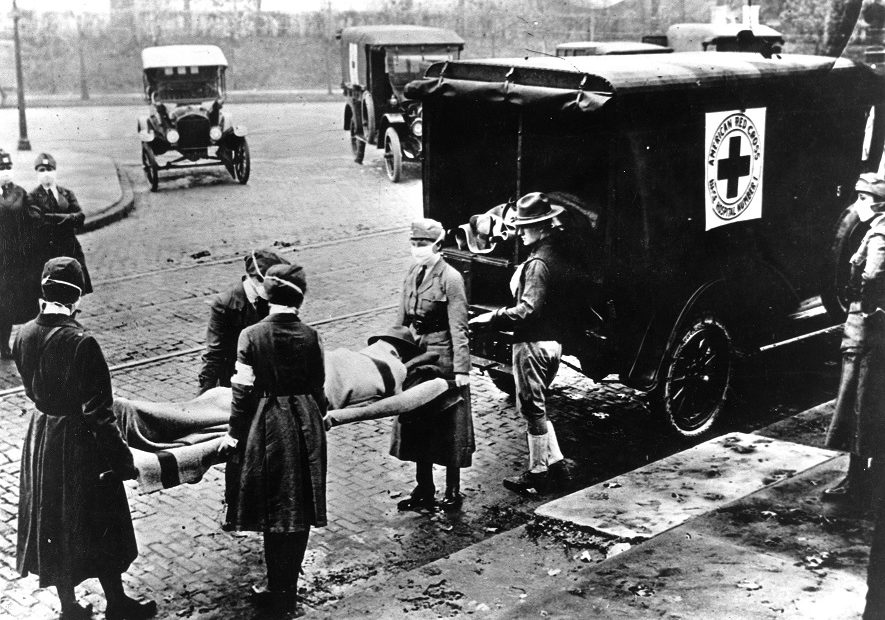 A photo taaken during the 1918 pandemic of the Spanish Flu