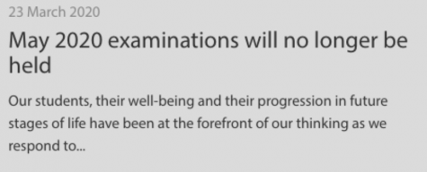 Visit ibo.org for more information regarding the cancellation of IB exams.