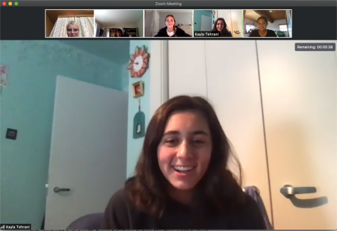 Students acting appropriately while remaining on task in a Zoom breakout room.