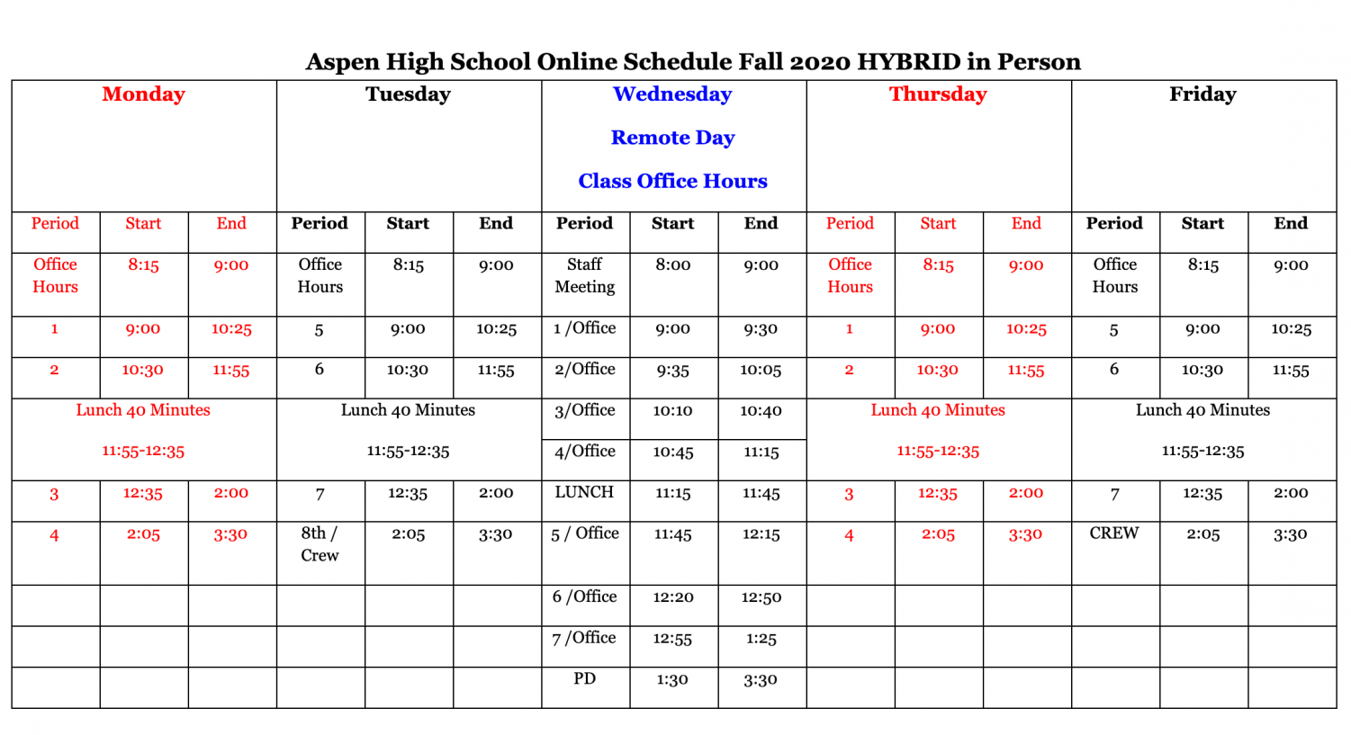 Everything you need to know about AHS’s new hybrid schedule THE SKIER