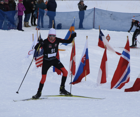 AHS student competing in a nordic race in 2019.