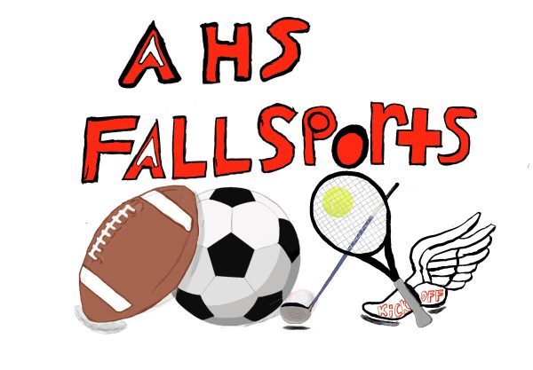 An illustration of the fall sport happening within Aspen High School.