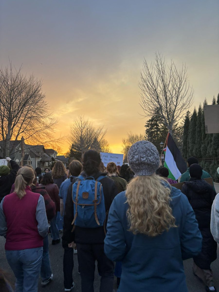 Minnesota students attending a march for Palestinian rights earlier this November.