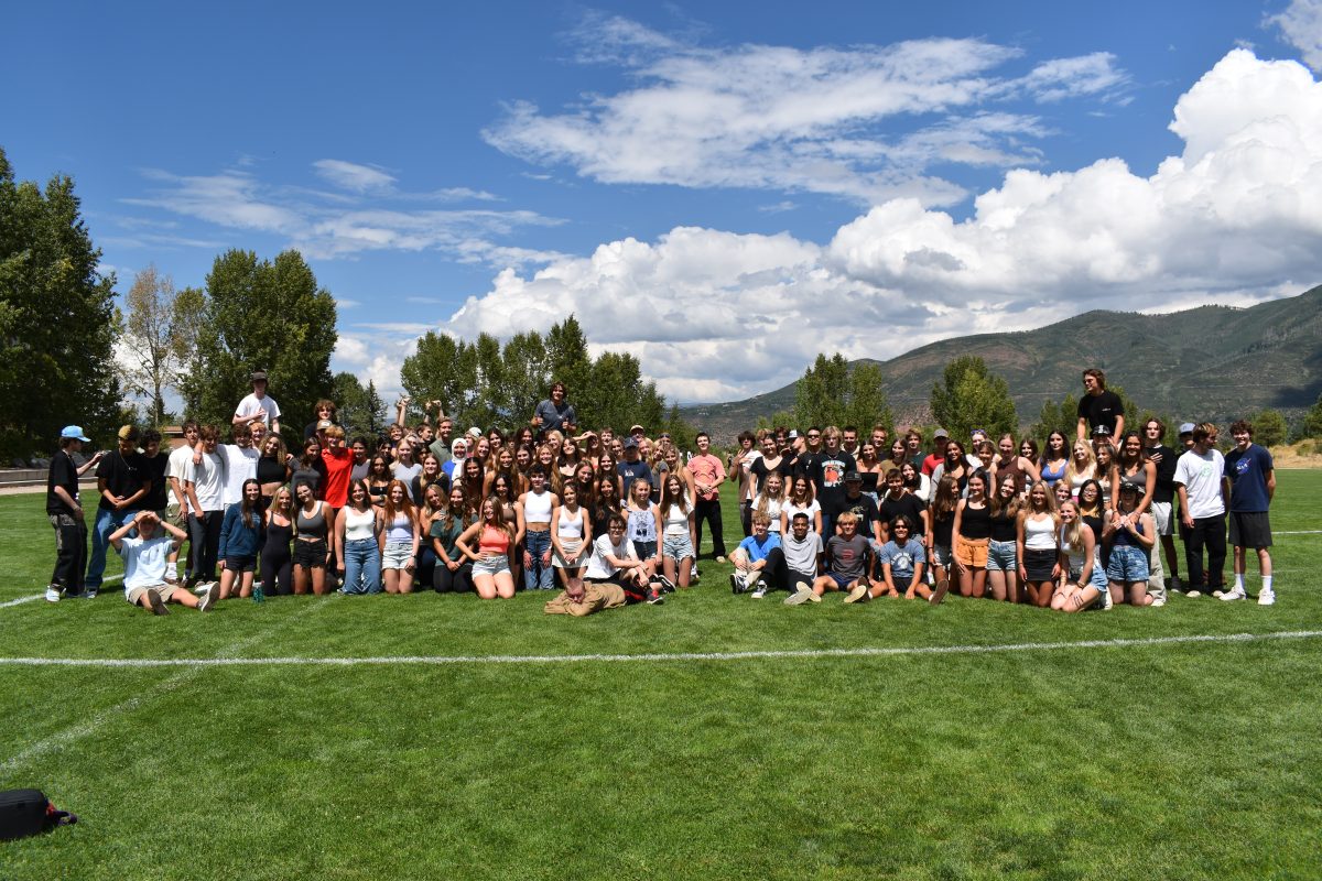 The senior class poses on Lower Moore Field on Aug. 24., 2023.