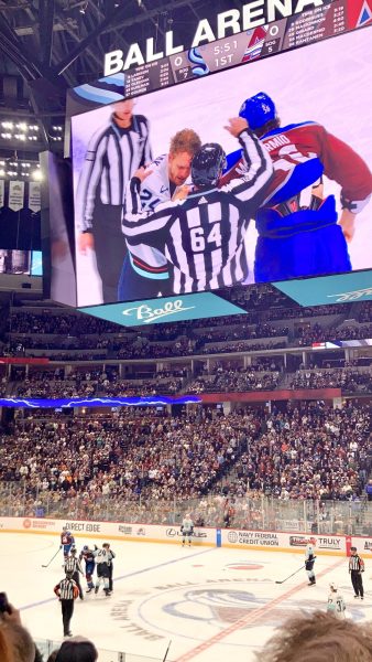 The exciting atmosphere of a Colorado Avalanche game.