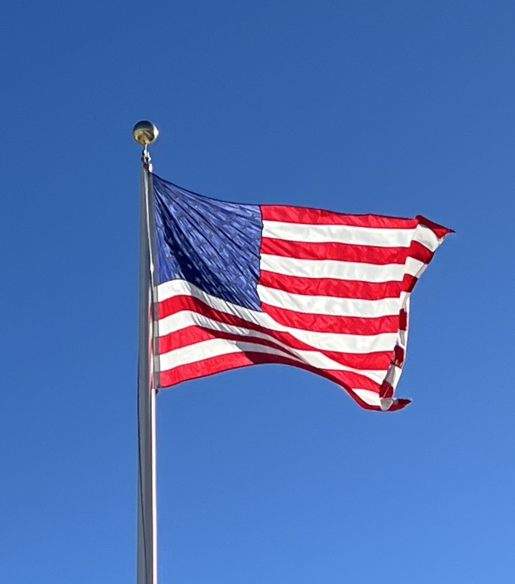 The United States flag blows in the wind on the Aspen School District campus on Nov. 20, 2024.