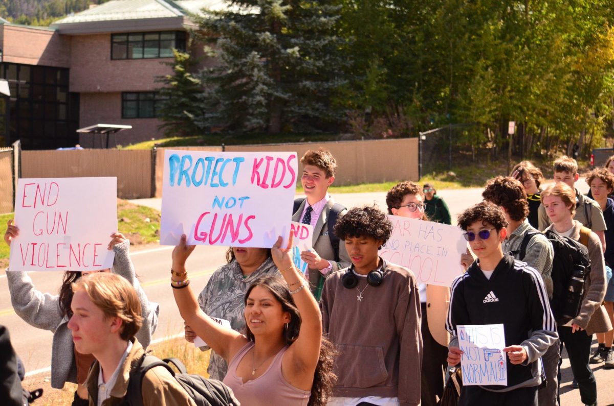 Students protest against gun violence a week after the Evergreen High School shooting on Wednesday, Sept. 17, 2025. 372 mass shootings have occurred since the start of this year, we need to de-normalize gun violence in our society.