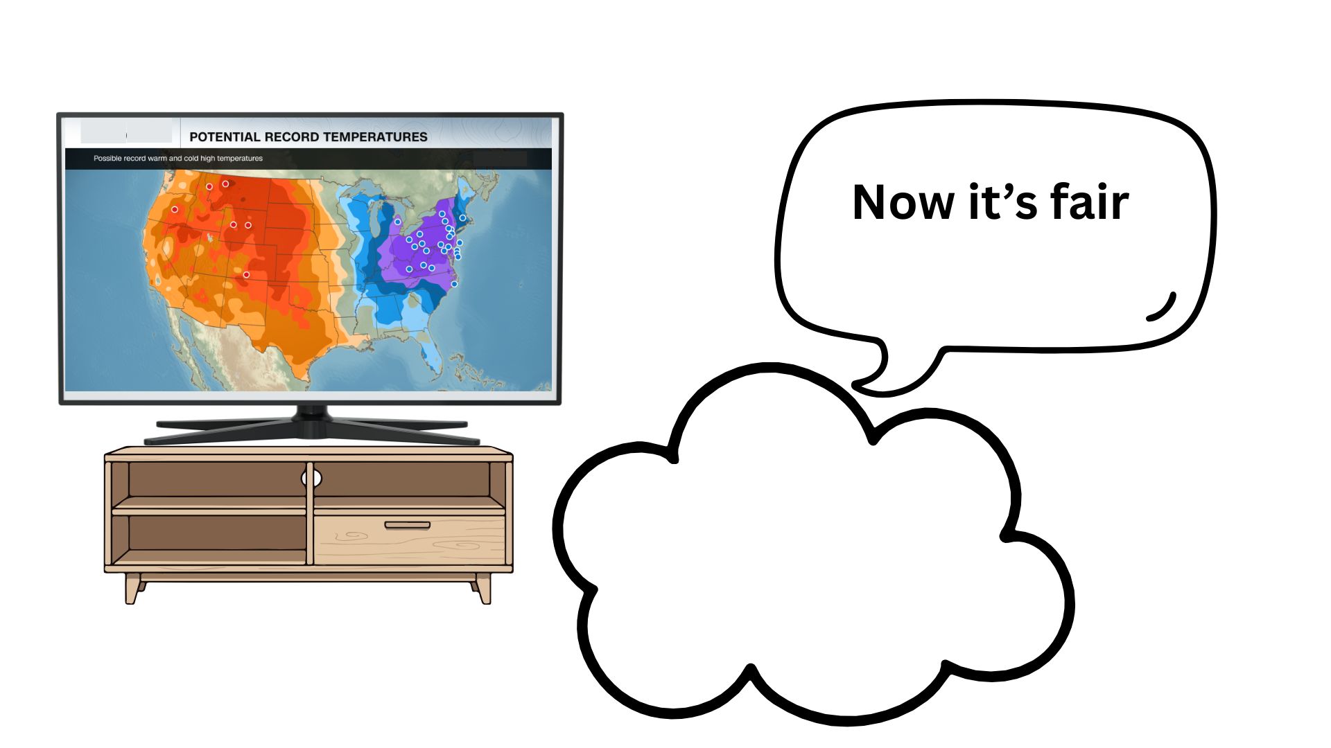 Clouds are watching the news report to make sure that the Eastern US catches up with the snow deficit. 