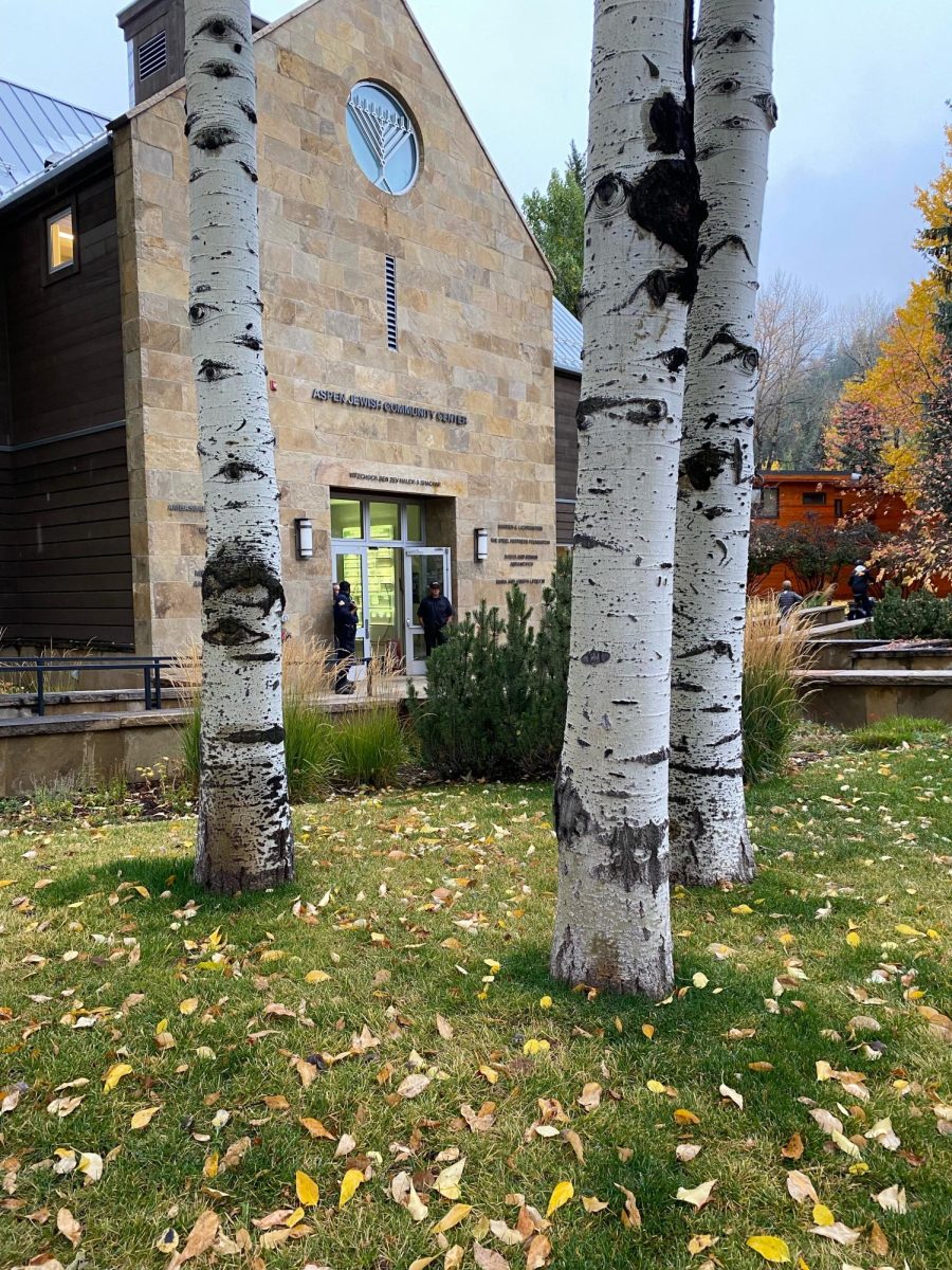 The Aspen Jewish Congregation waits for congregants to arrive. The event honored those taken by Hamas in the October 7th attacks.